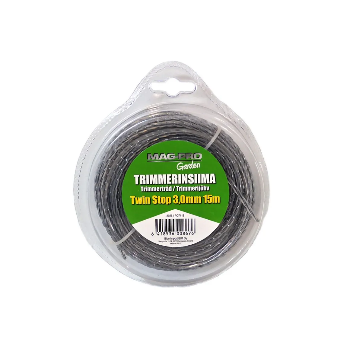 MAG-PRO GARDEN TRIMMERINSIIMA KIERRETTY TWIN STOP 3,0MM 12M