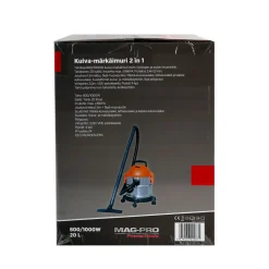 MAG-PRO POWER TOOLS KUIVA-MÄRKÄIMURI 2 IN 1 20 LITRAN TERÄSSÄILIÖLLÄ