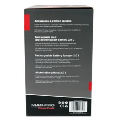MAG-PRO TOOLS AKKURUISKU 2,0 LITRAN SÄILIÖLLÄ USB-LADATTAVA