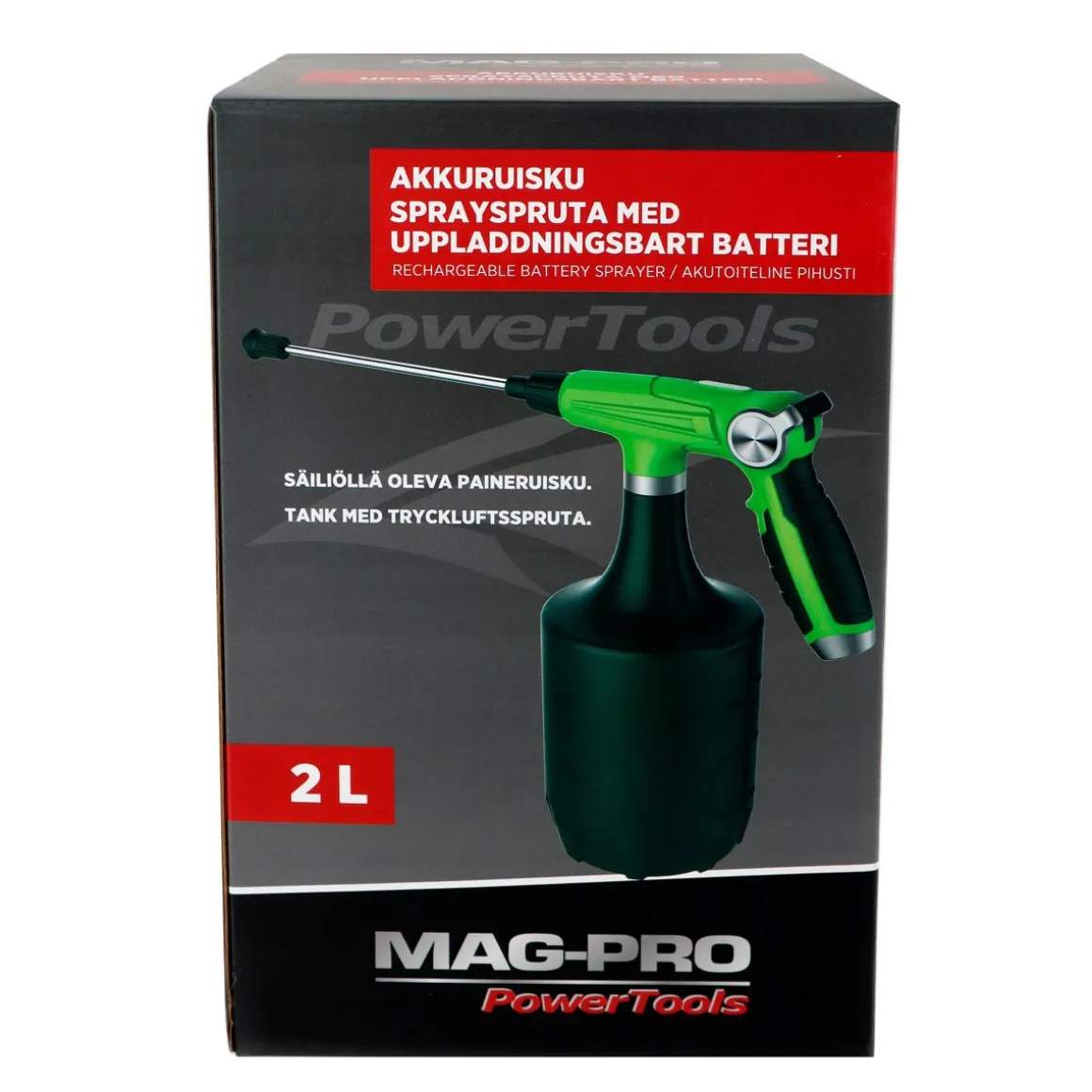 MAG-PRO TOOLS AKKURUISKU 2,0 LITRAN SÄILIÖLLÄ USB-LADATTAVA