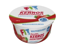 MAITOKOLMIO FIT KERROSJOGURTTIRAHKA LAKTON MANSIKKA