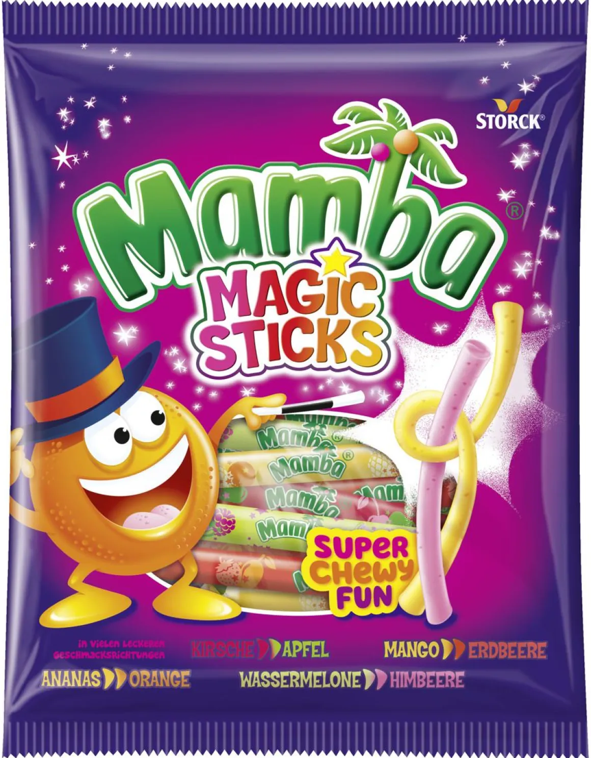 MAMBA MAGIC STICKS HEDELMÄTOFFEE 140 G