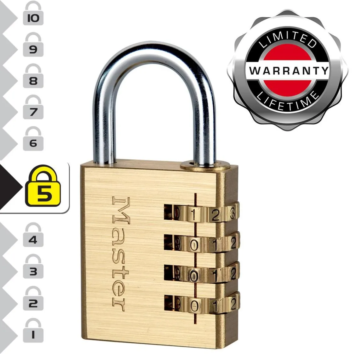 MASTERLOCK RIIPPULUKKO NUMEROLUKITUKSELLA 604EURD 40MM