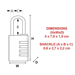 MASTERLOCK RIIPPULUKKO NUMEROLUKITUKSELLA 7640EURDBLK 40MM