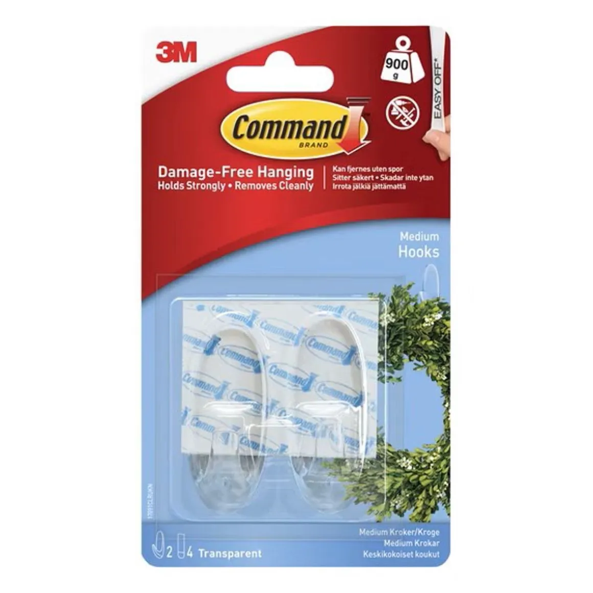 3M COMMAND KOUKKU KESKIKOINEN KIRKAS 17091CLR