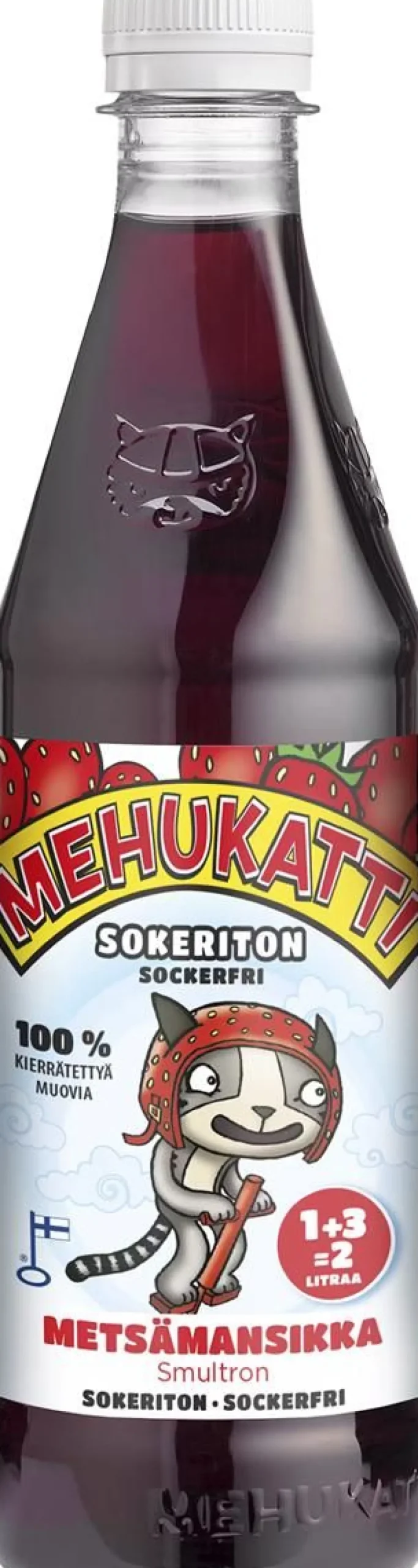 MEHUKATTI SOKERITON METSÄMANSIKKAMEHUJUOMATIIVISTE 1+3