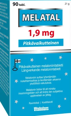 MELATAL LONG 1,9MG PITKÄVAIKUTTEINEN MELATONIINIVALMIS