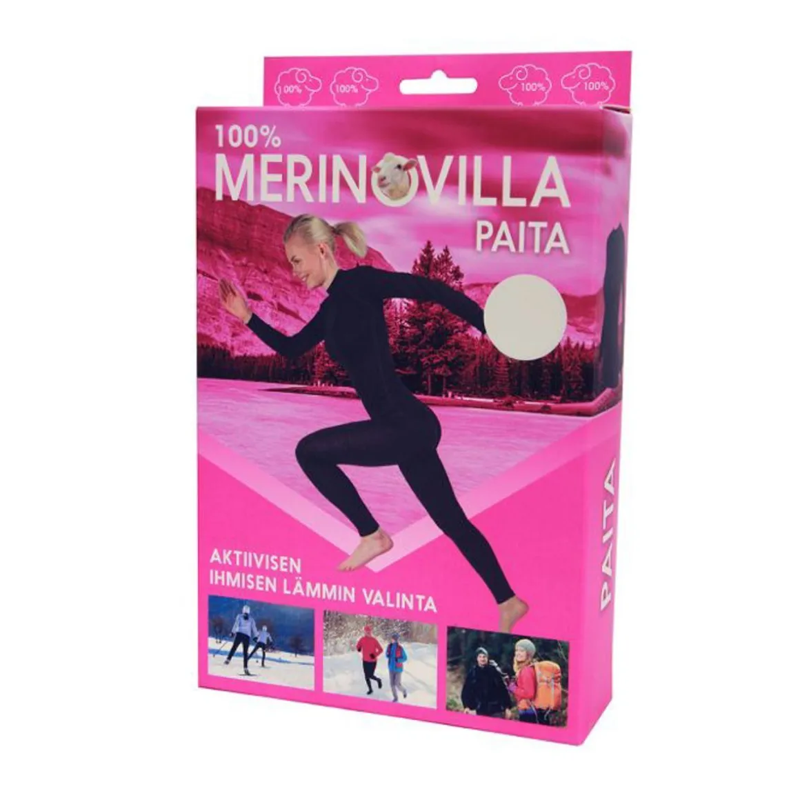 100 % MERINOVILLA ALUSPAITA NAISTEN L