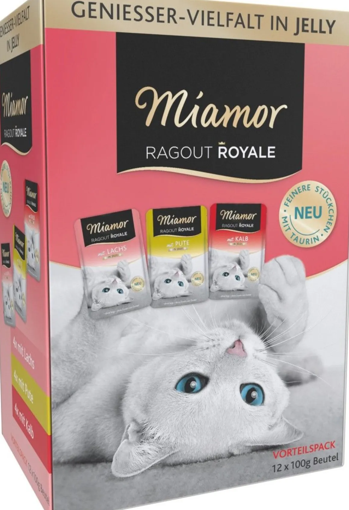 MIAMOR RAGOUT ROYALE KISSAN HYYTELÖLAJITELMA 12*100G KALKKUNA/LOHI/VASIKKA
