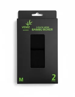 MIESTEN BAMBUBOKSERIT MUSTA 2-PACK XL
