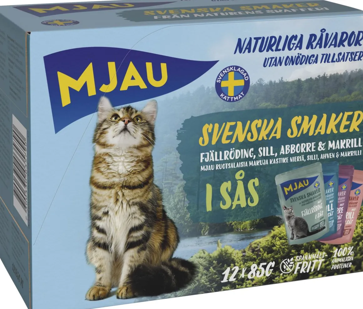 MJAU LAJITELMA SVENSKA SMAKER KALA KASTIKKEESSA 12*85G 1,02 KG