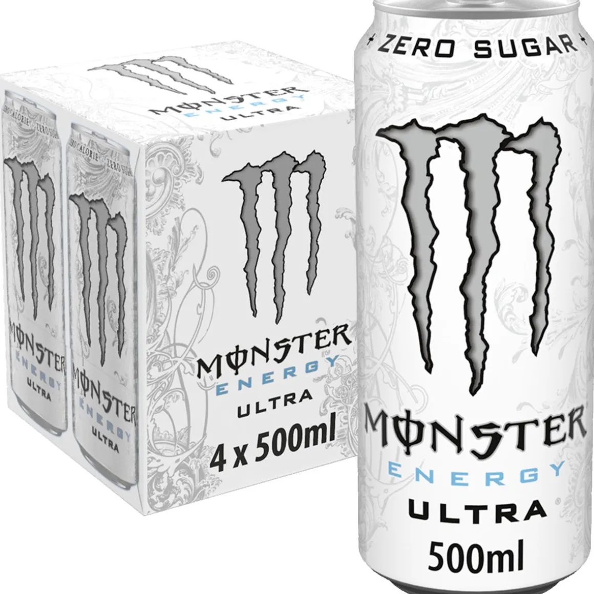 MONSTER ENERGY ULTRA WHITE 0,5 TLK 4-PACK 2 L