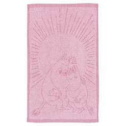 MOOMIN KÄSIPYYHE SYDÄNKÄPYSET 30X50CM VAALEANPUNAINEN