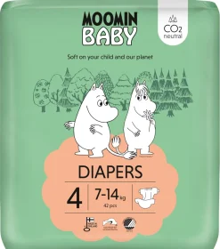 MOOMIN BABY DIAPERS TEIPPIVAIPPA 4 KPL 7-14 KG 42 KPL