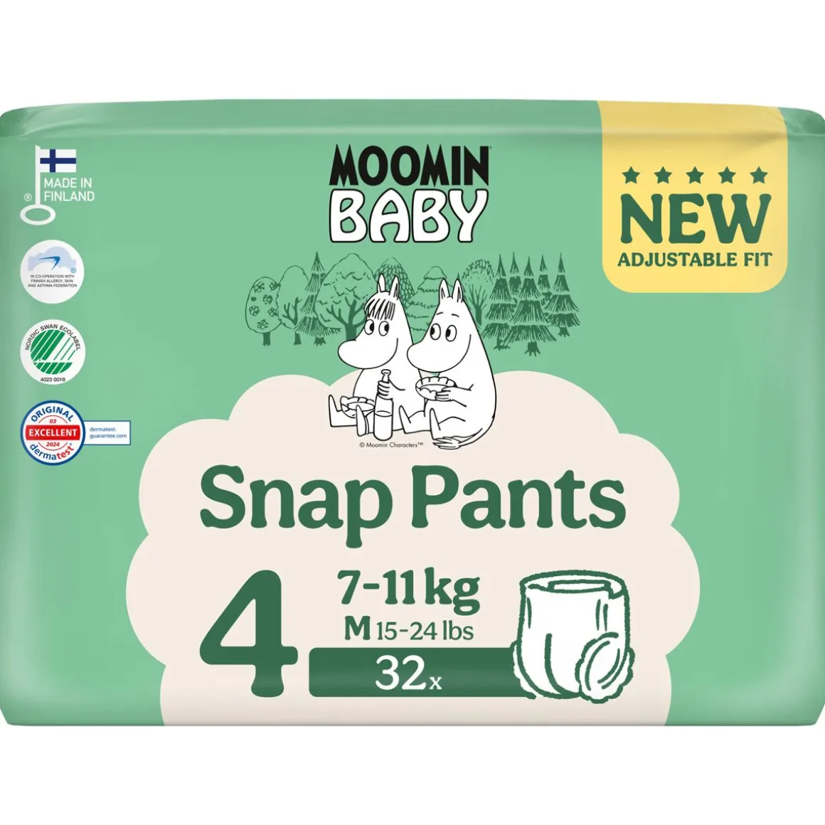 MOOMIN BABY SNAP PANTS HOUSUVAIPPA 4-32 KPL, 7-11 KG 32 KPL