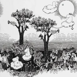 MOOMIN PUSSILAKANASETTI UNELMOIDAAN 150X210+50X60CM MUSTA-V