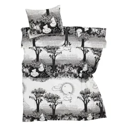 MOOMIN PUSSILAKANASETTI UNELMOIDAAN 150X210+50X60CM MUSTA-V