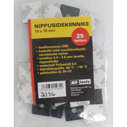 MR-TUOTE NIPPUSIDEKIINNIKE 19*19 MM 3M, 25 KPL