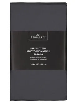 MUOTOONOMMELTU ALUSLAKANA 160X200+20CM T.HARMAA