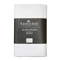 MUOTOONOMMELTU ALUSLAKANA 120X200+20CM VALKOINEN