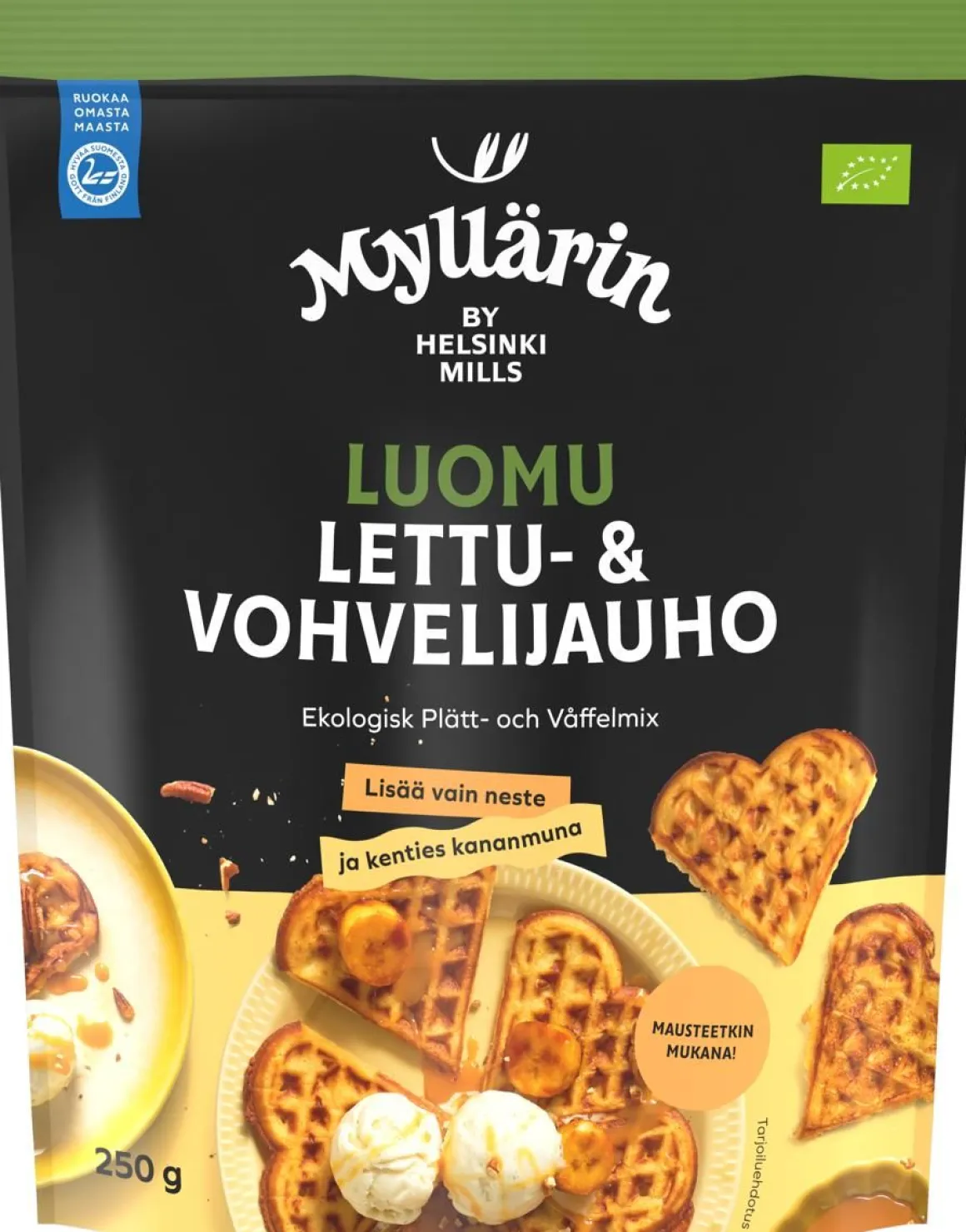MYLLÄRIN LUOMU OHUKAIS- JA VOHVELIJAUHE 250 G