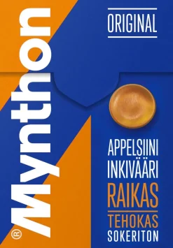 MYNTHON APPELSIINI-INKIVÄÄRI SOKTON KURKKUPASTILLI 85 G