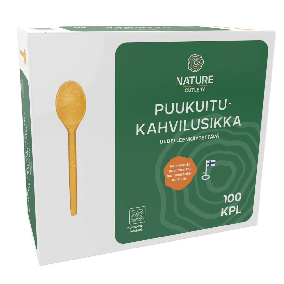 NATUR LINE PUUKUITUKAHVILUSIKKA UUDELLEENKÄYTETTÄVÄ, PESTÄVÄ 100 KP
