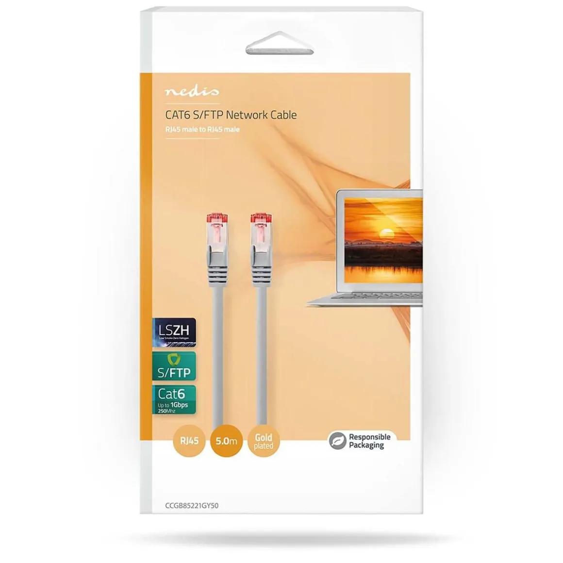 NEDIS CAT6 S / FTP VERKKOKAAPELI RJ45 (8P8C) UROS 5 M HARMAA