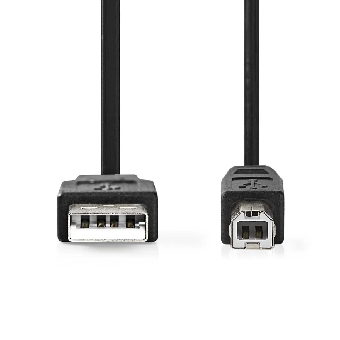 NEDIS USB 2.0 KAAPELI USB A UROS - USB-B MALE PYÖREÄ 2 M MUSTA