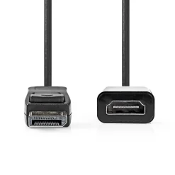NEDIS DISPLAYPORT KAAPELI DISPLAYPORT UROS - HDMI NAARAS 0.20