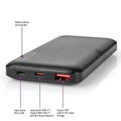 NEDIS PD VARAVIRTALÄHDE 10000MAH USB-A/USB-C 3.0A PD 2.0