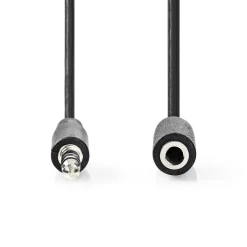 NEDIS STEREOJATKOKAAPELI 3.5 MM UROS - 3.5 MM NAARAS 3 M MUSTA