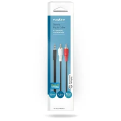 NEDIS STEREOÄÄNIKAAPELI 3.5 MM UROS - 2X RCA UROS 1 M MUSTA