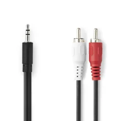 NEDIS STEREOÄÄNIKAAPELI 3.5 MM UROS - 2X RCA UROS 5 M MUSTA