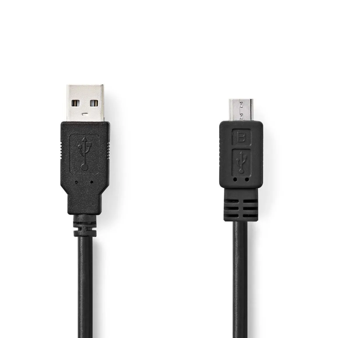 NEDIS USB 2.0 KAAPELI USB A UROS - MICRO B-UROS PYÖREÄ 2 M MUST