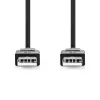 NEDIS USB 2.0 KAAPELI USB A UROS - USB A UROS PYÖREÄ 2 M MUSTA