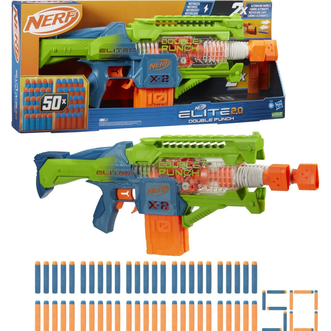 NERF ELITE 2.0 DOUBLEPUNCH MOOTTOROITU VAAHTOMUOVIAMMUSASE