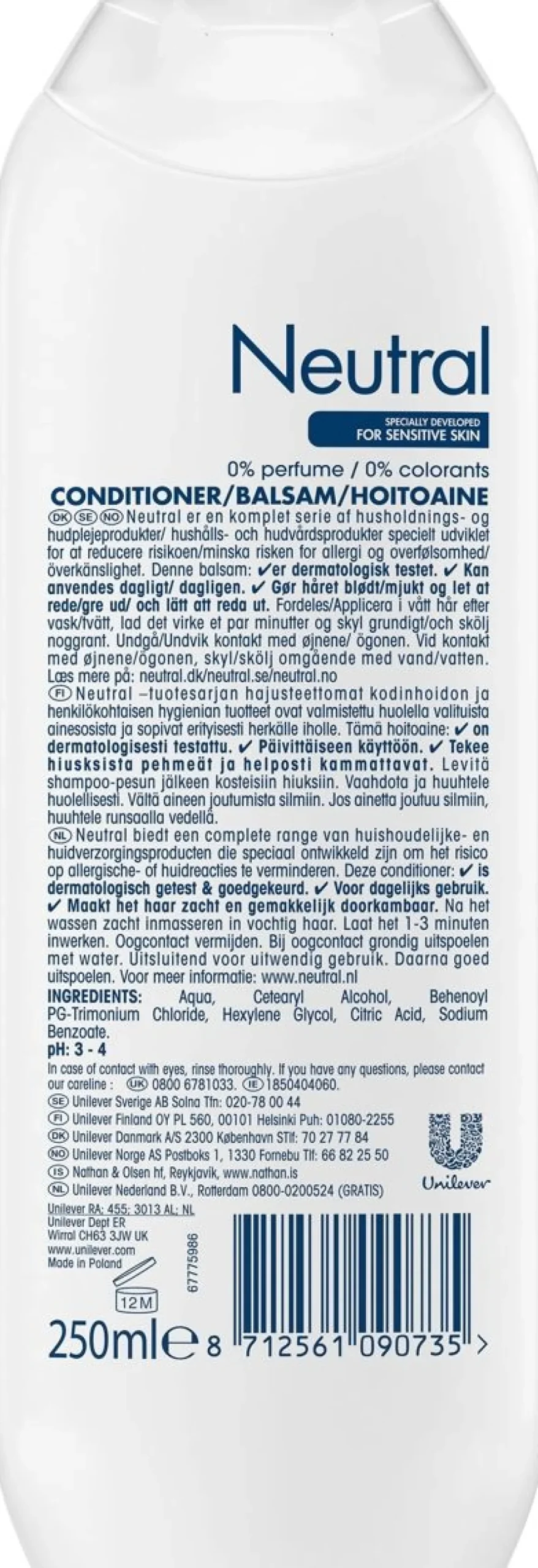NEUTRAL HOITOAINE 250 ML