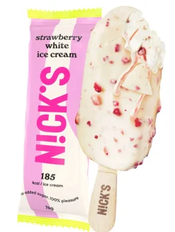 NICK'S JÄÄTELÖPUIKKO STRAWBERRY WHITE 76 G