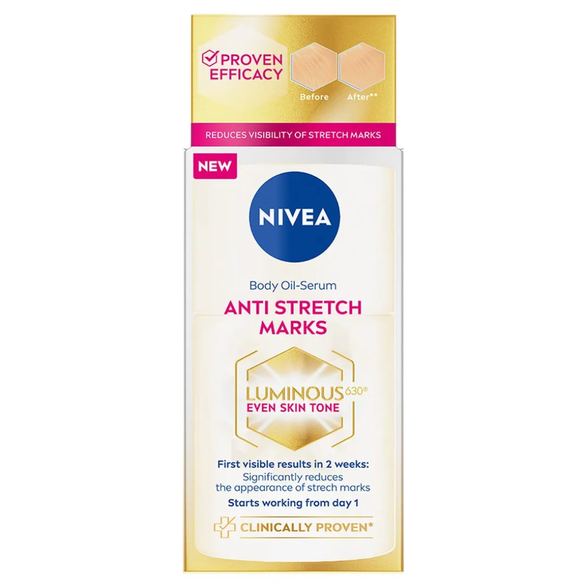 NIVEA ÖLJYSEERUMI LUMINOUS630 ANTI STRETCH MARKS 100 ML
