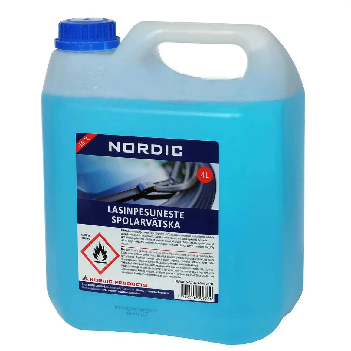 NORDIC TUULILASINPESUNESTE, KÄYTTÖVALMIS -18C KANNU 4 L
