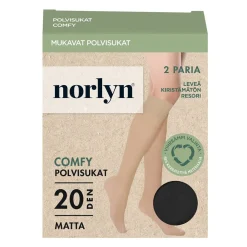 NORLYN COMFY POLVISUKKA 20DEN 2PR, MUSTA