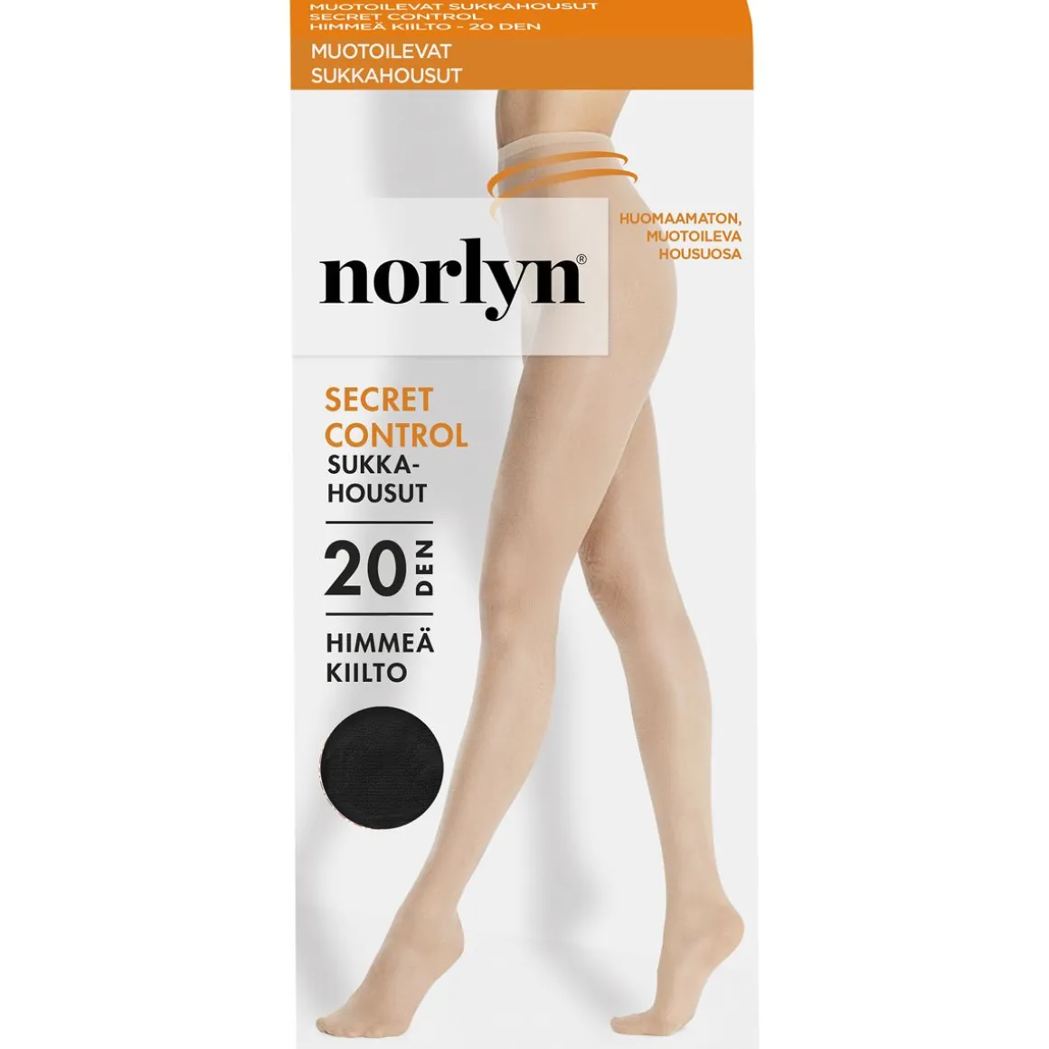 NORLYN SECRET CNTRL 20 DEN SUKKAHOUSUT, 1210 BLACK 44-48