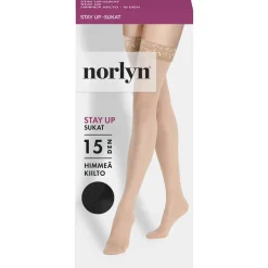 NORLYN STAY UP SUKAT 15DEN, 1210 BLACK L-XL