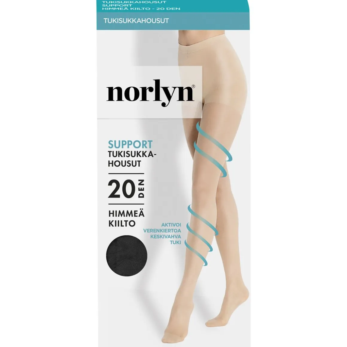 NORLYN SUPPORT 20 DEN TUKISUKKAHOUSUT, 1210 BLACK 44-48