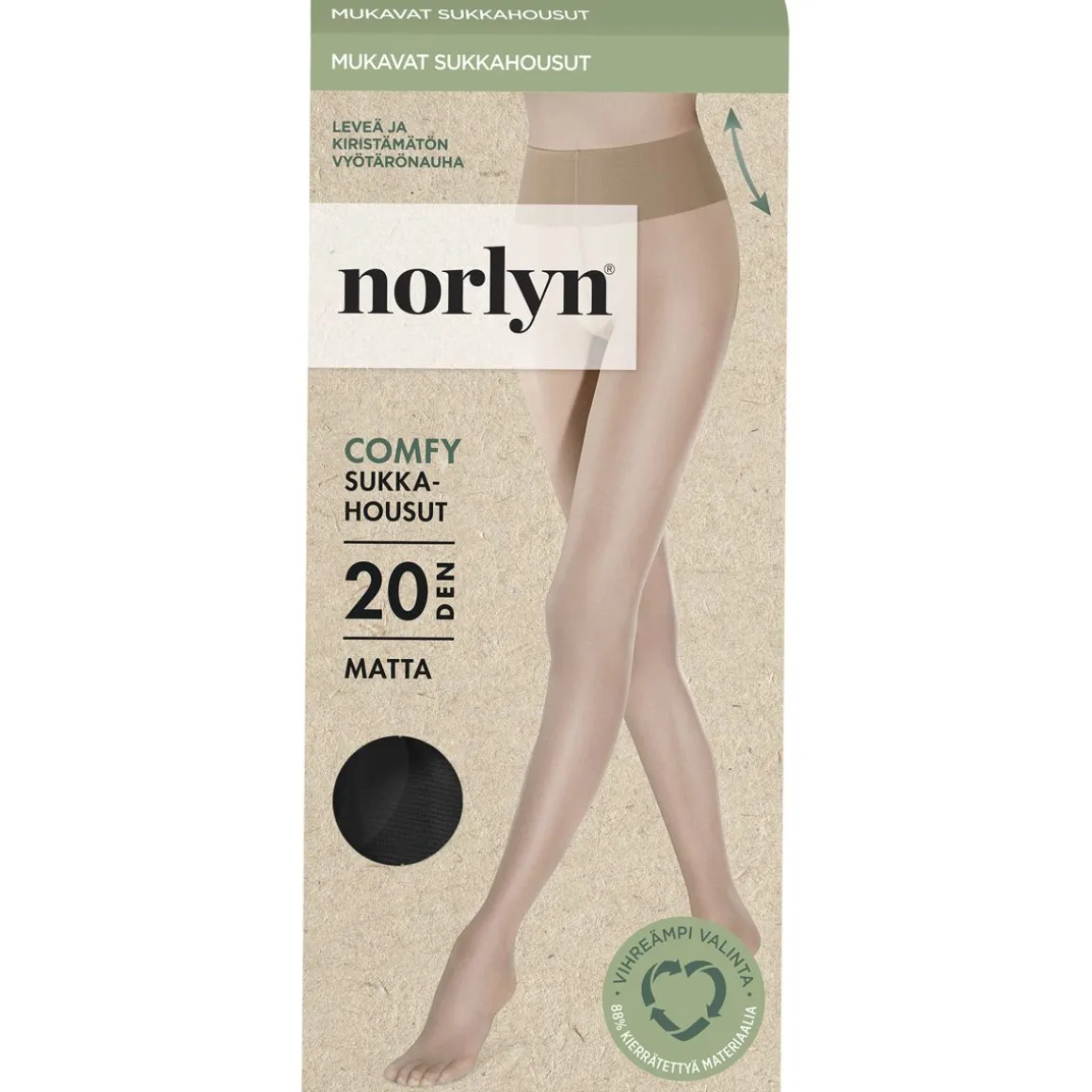 NORLYN COMFY 20DEN SUKKAHOUSUT 48-52 1210 MUSTA