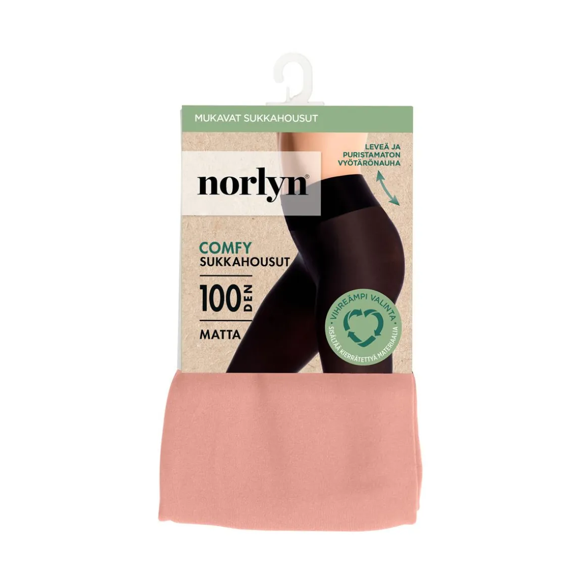 NORLYN COMFY OPAQUE 100DEN SUKKAHOUSUT PINK CORAL 40-44