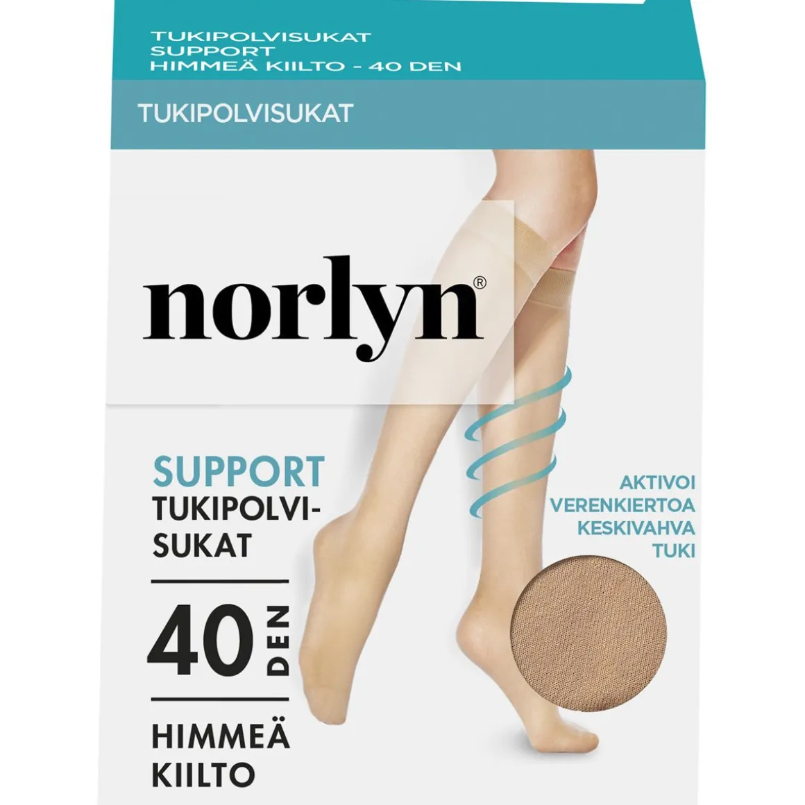 NORLYN SUPPORT 40 DEN TUKIPOLVISUKAT, 9202 POWDER 36-41