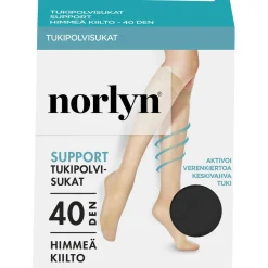 NORLYN SUPPORT 40 DEN TUKIPOLVISUKAT, 1210 BLACK 36-41
