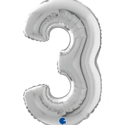 NUMEROFOLIO 3 HOPEANVÄRINEN 66 CM